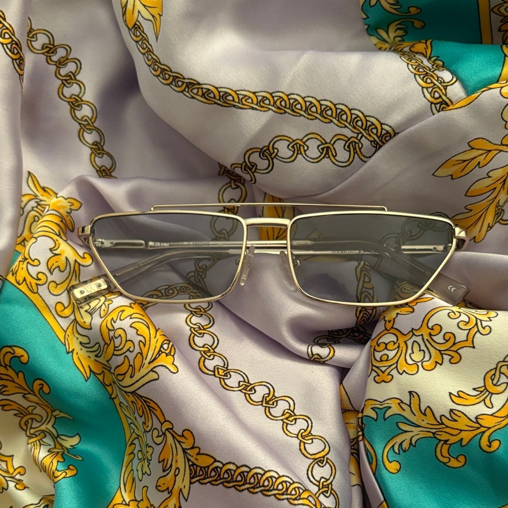 Le Specs Silver Geometric Sunglasses